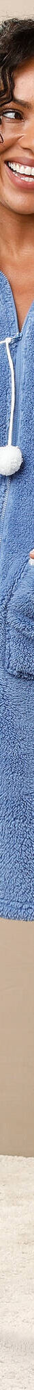 Robe de chambre maille polaire (bleu jean / écru) Robe de chambre maille polaire (bleu jean / écru)